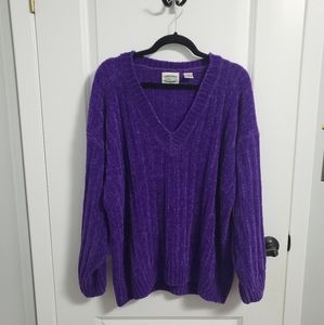 VINTAGE SEPARATE SCENE Oversized Purple Chenille Sweater